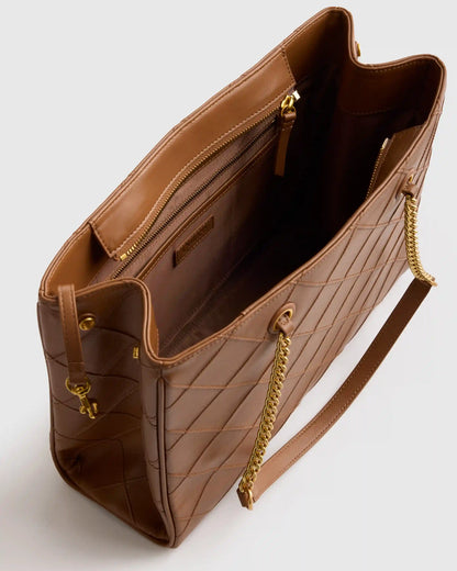 Italian Leather Diamond Stitch Tote
