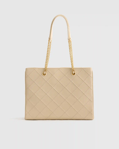 Italian Leather Diamond Stitch Tote