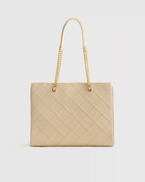 Italian Leather Diamond Stitch Tote