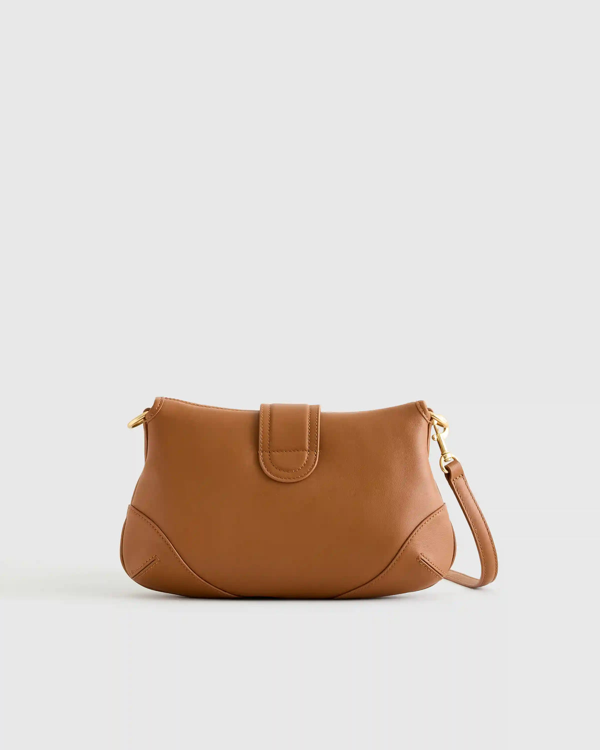 Italian Leather Buckle Detail Shoulder Bag