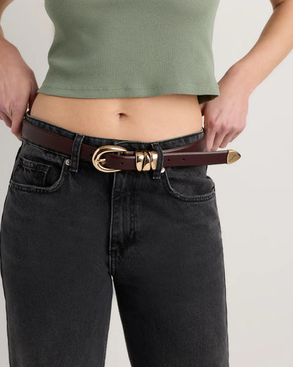 Elissa Triple Keeper European Leather Belt