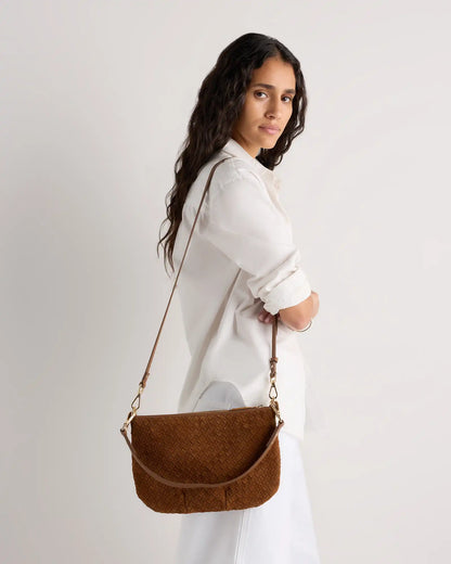 Sloane Suede Handwoven Mini Shoulder Bag