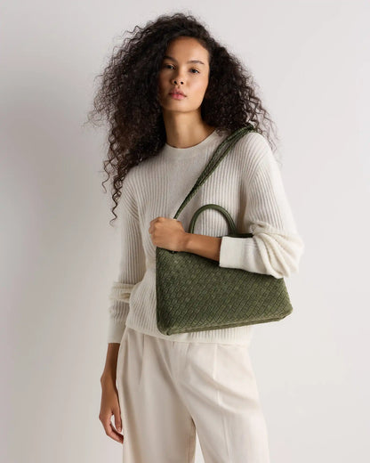 Romy Suede Handwoven Satchel