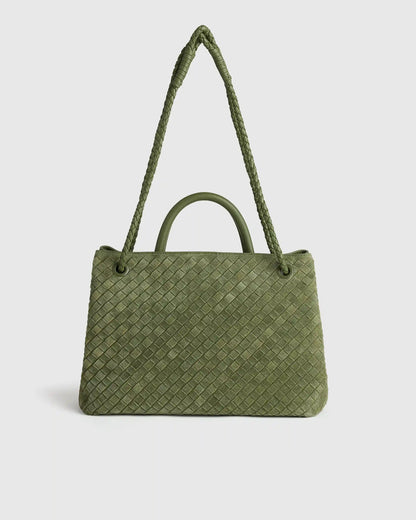 Romy Suede Handwoven Satchel