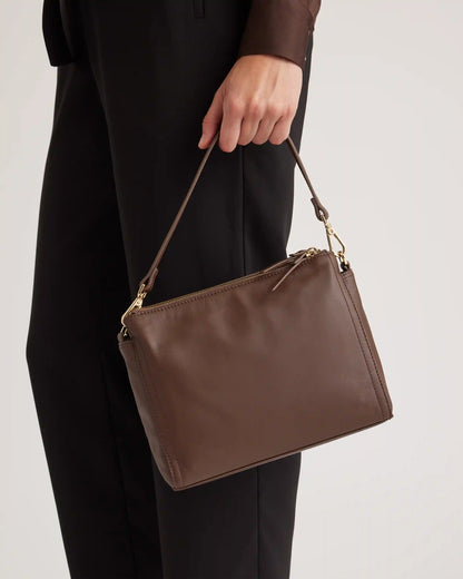 Italian Leather Triple Compartment Crossbody