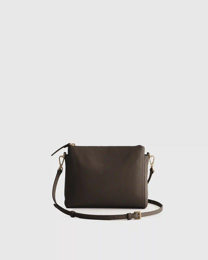 Italian Leather Triple Compartment Crossbody