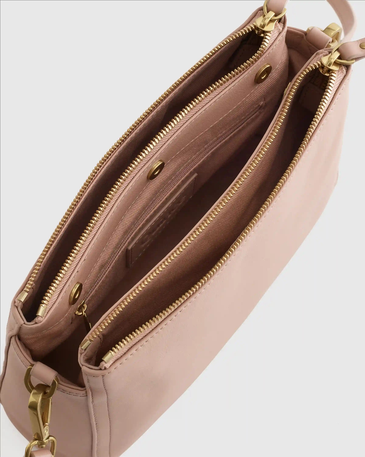 Italian Leather Triple Compartment Crossbody