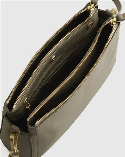 Italian Leather Triple Compartment Crossbody