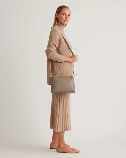 Italian Leather Triple Compartment Crossbody