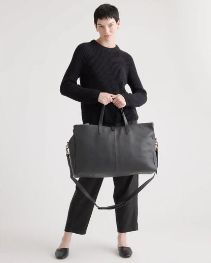 Italian Leather Triple Compartment Weekender
