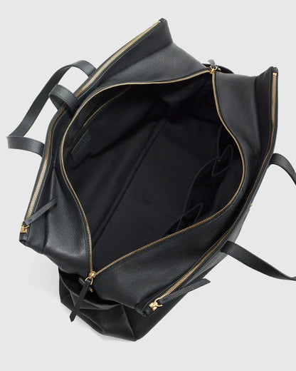 Italian Leather Triple Compartment Weekender
