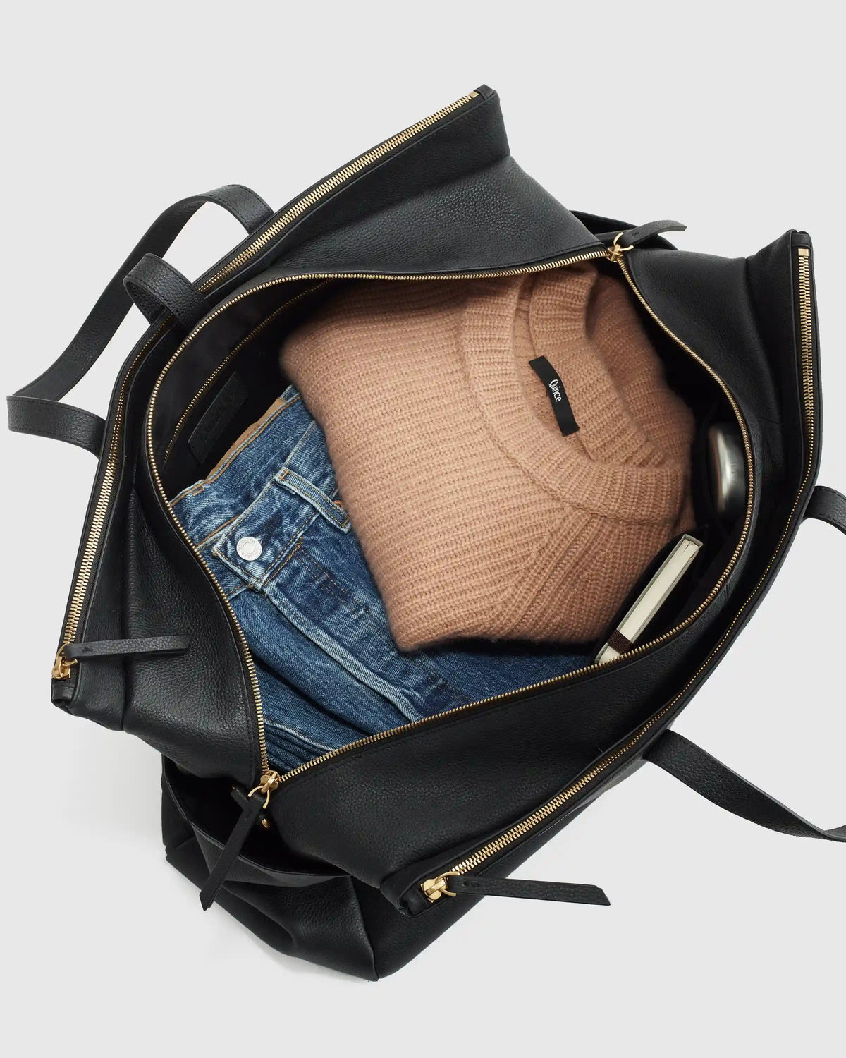 Italian Leather Triple Compartment Weekender