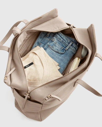 Italian Leather Triple Compartment Weekender