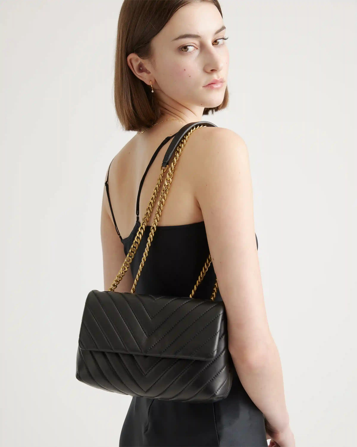 Italian Leather Quilted Convertible Crossbody