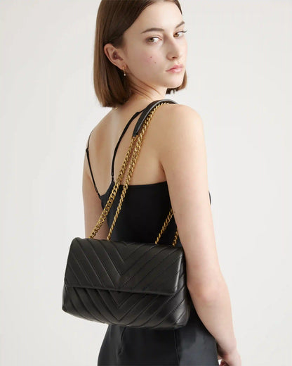 Italian Leather Quilted Convertible Crossbody
