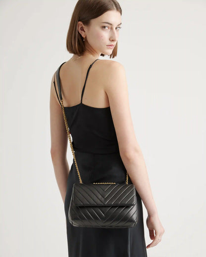 Italian Leather Quilted Convertible Crossbody