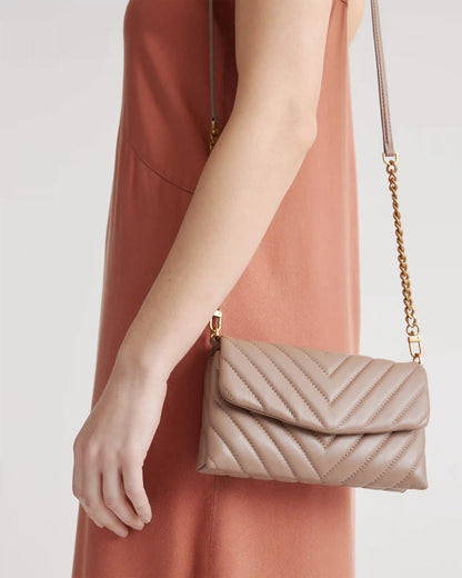 Italian Leather Quilted Wallet Crossbody