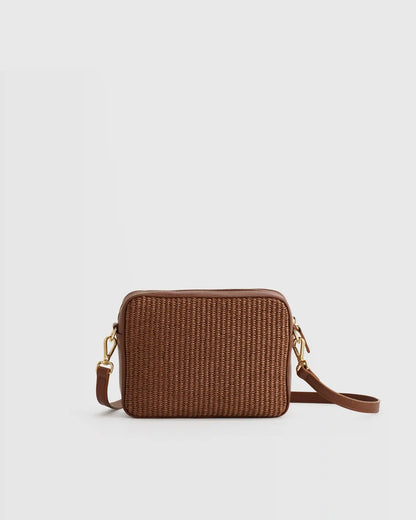 Gemma Raffia & Leather Crossbody