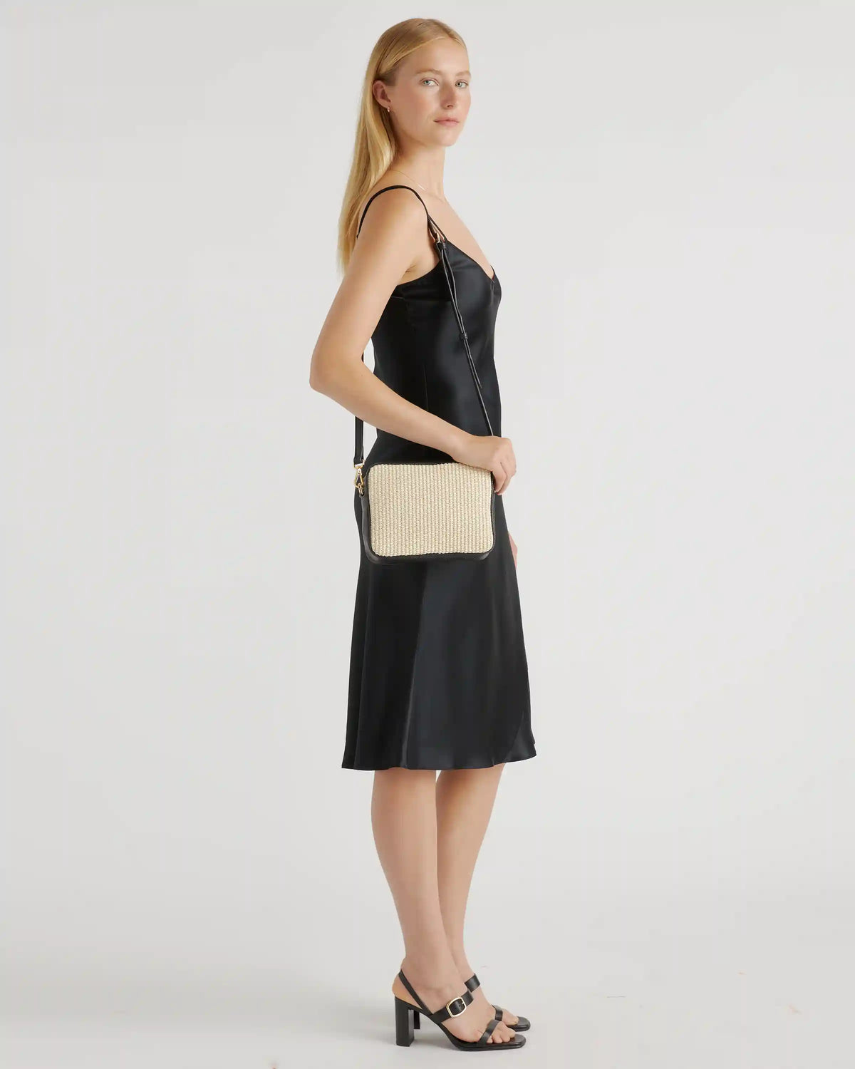 Gemma Raffia & Leather Crossbody