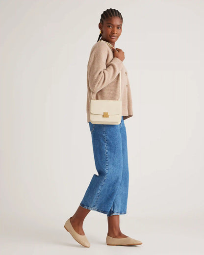 Italian Leather Box Shoulder Bag
