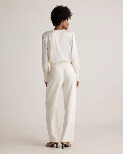 Washable Stretch Silk Surplice Bodysuit