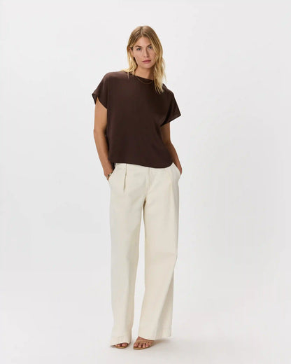Washable Stretch Silk Split Hem Tee