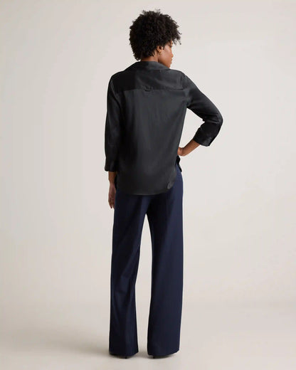 100% Washable Silk Three-Quarter Sleeve Shirt