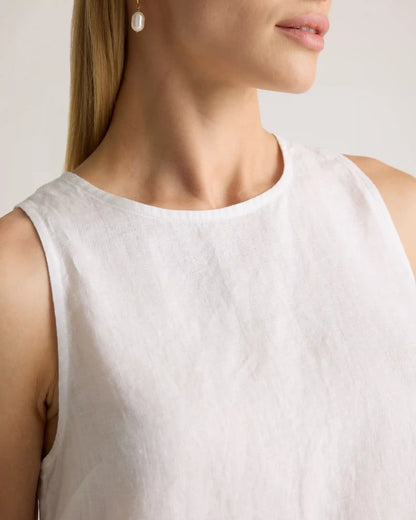 100% European Linen Cropped Tank
