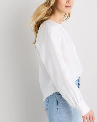 100% European Linen Peasant Top