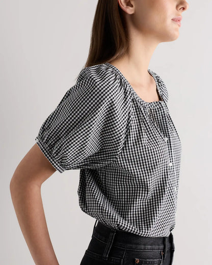 Cotton Viscose Voile Raglan Short Sleeve Blouse