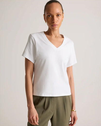 100% Organic Cotton Boxy V-Neck Tee
