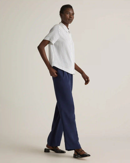 Washable Stretch Silk Short Sleeve Blouse