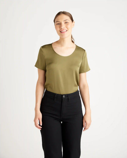 Washable Stretch Silk Tee