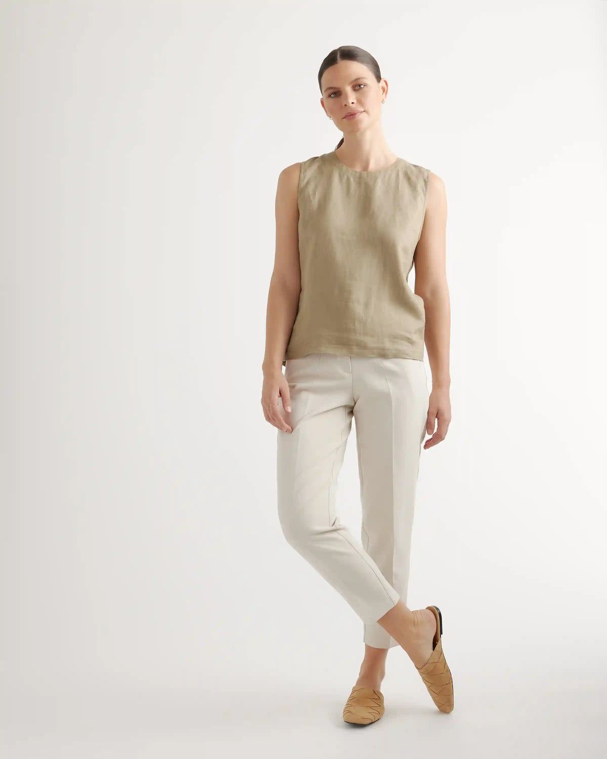 100% European Linen Tank