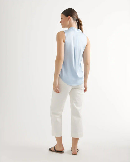Washable Stretch Silk Sleeveless Blouse