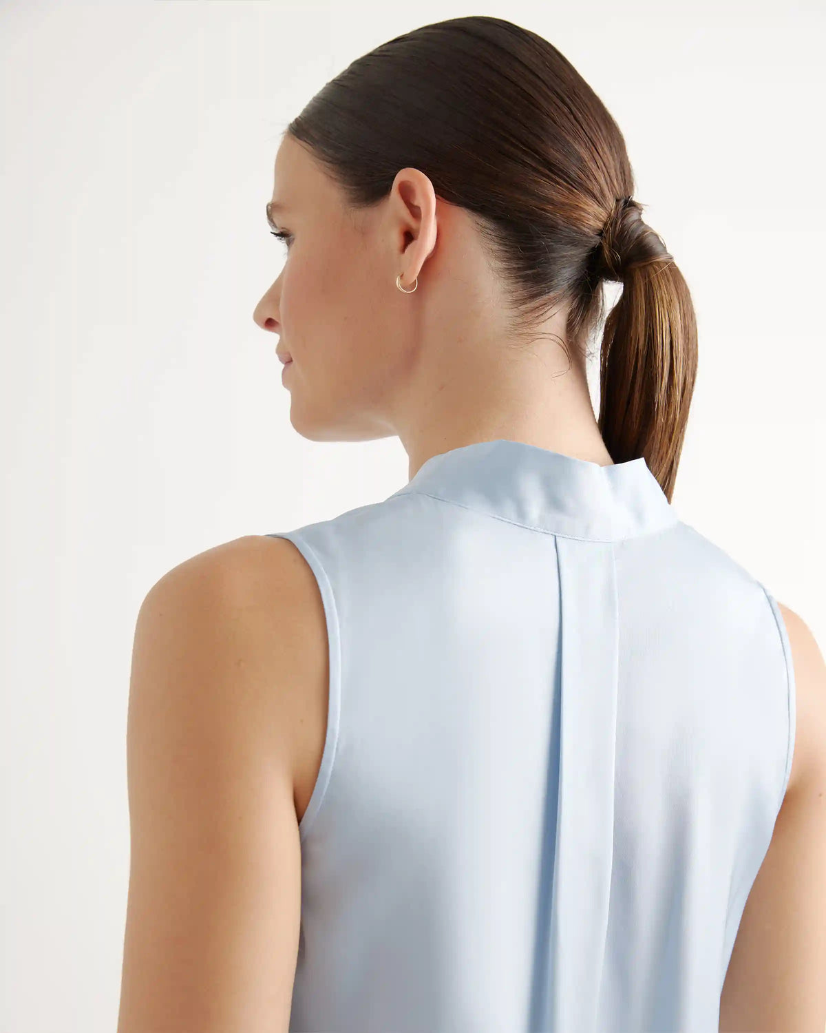 Washable Stretch Silk Sleeveless Blouse