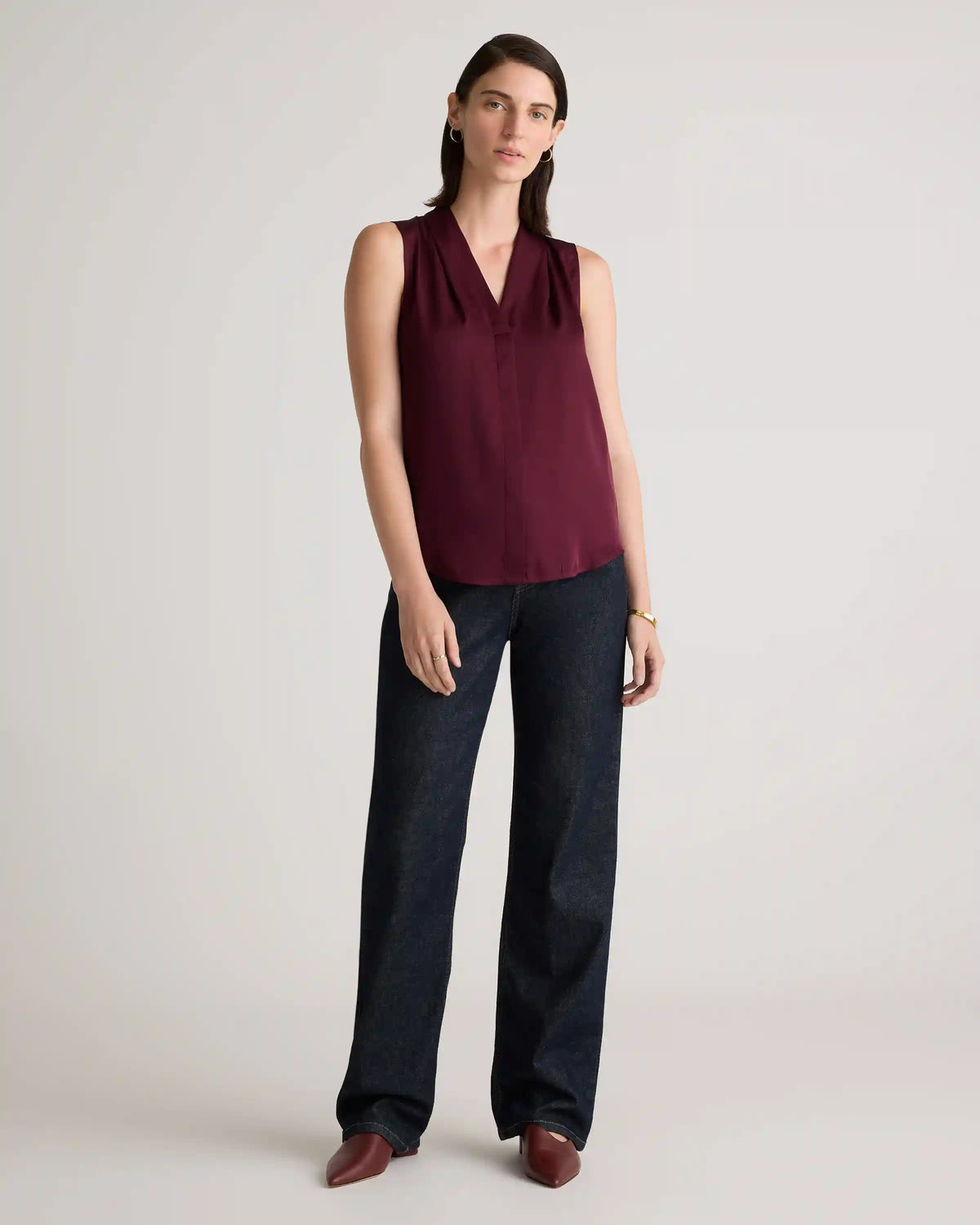 Washable Stretch Silk Sleeveless Blouse
