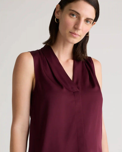Washable Stretch Silk Sleeveless Blouse