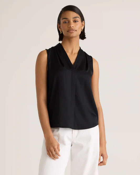 Washable Stretch Silk Sleeveless Blouse