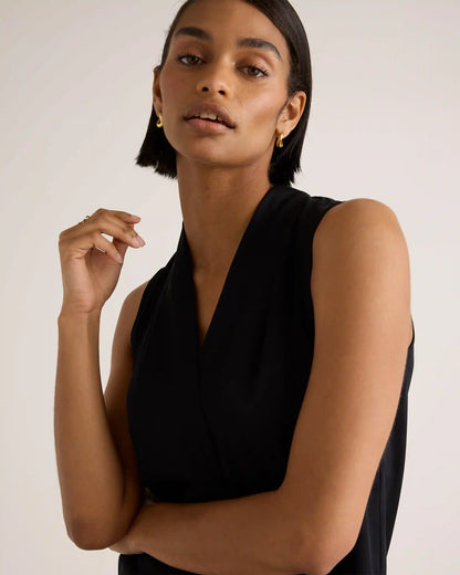 Washable Stretch Silk Sleeveless Blouse