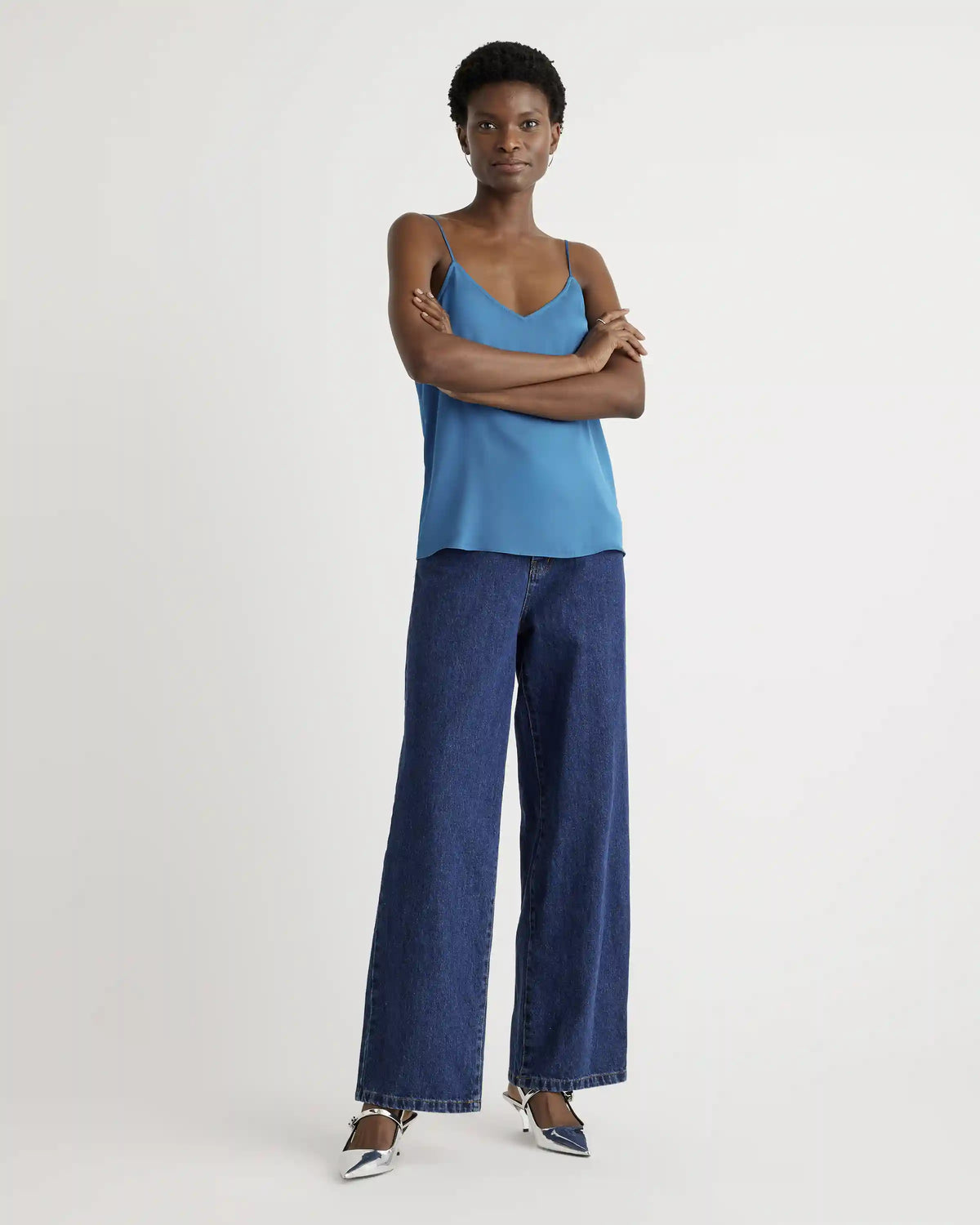 Washable Stretch Silk V-Neck Cami