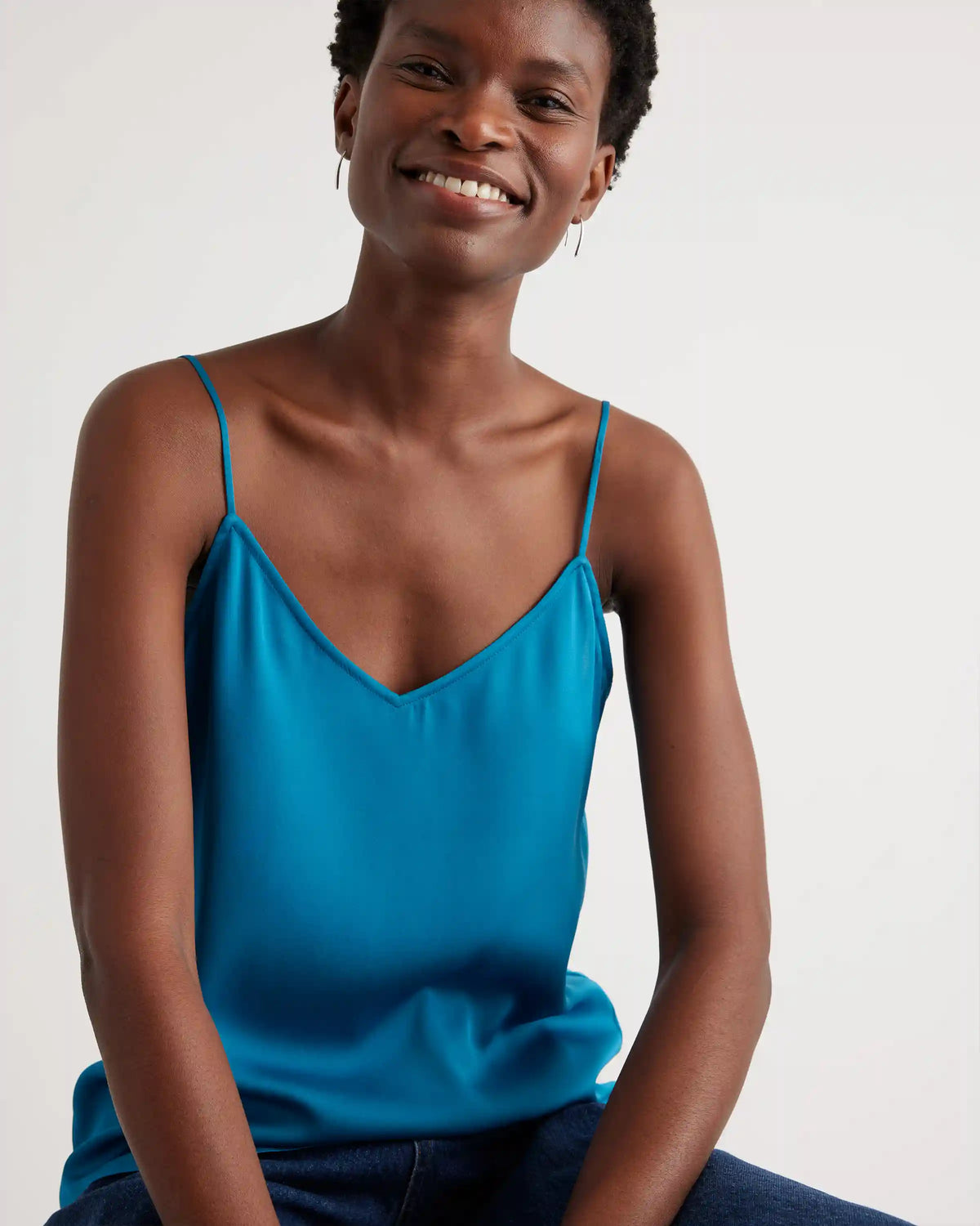 Washable Stretch Silk V-Neck Cami