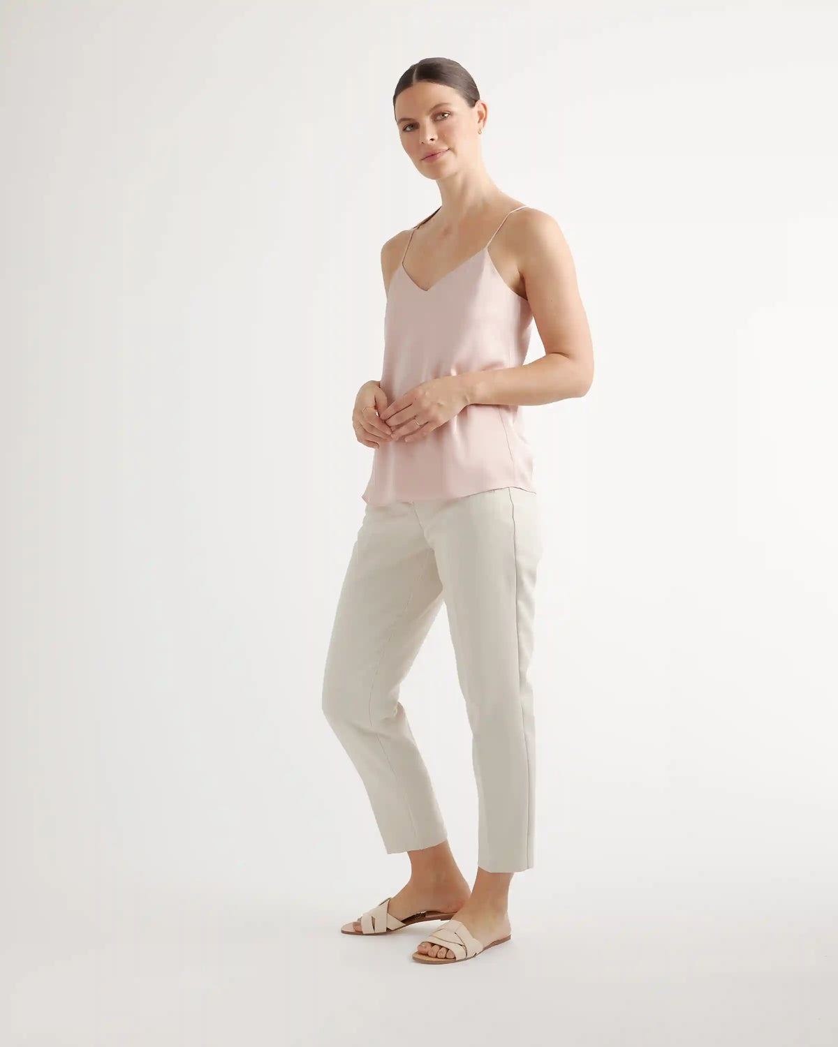 Washable Stretch Silk V-Neck Cami