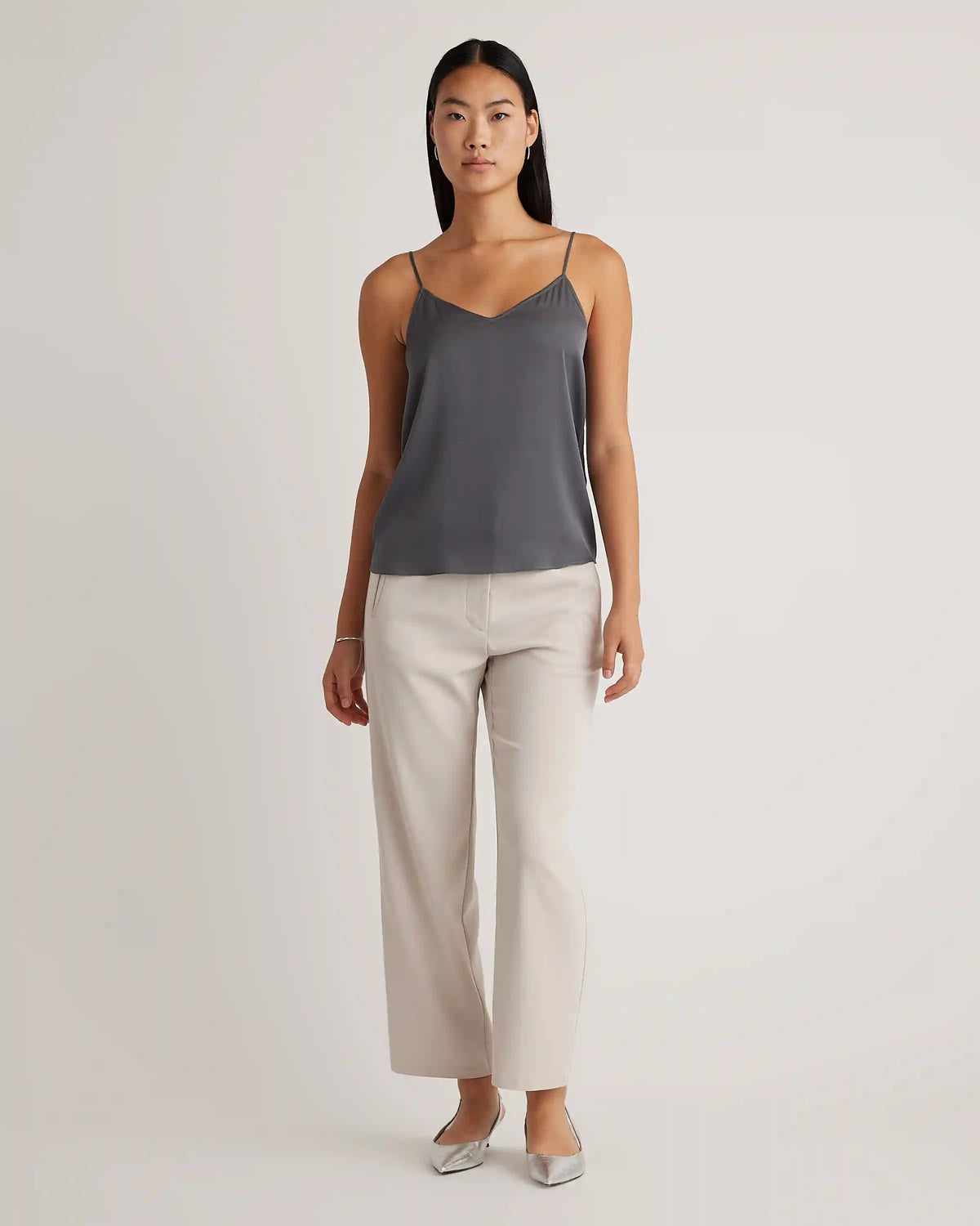 Washable Stretch Silk V-Neck Cami