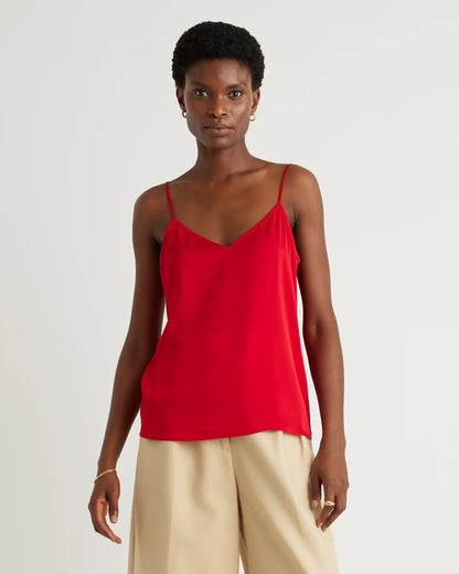 Washable Stretch Silk V-Neck Cami