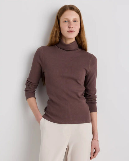 Organic Cotton Micro-Rib Turtleneck