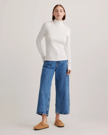 Organic Cotton Micro-Rib Turtleneck