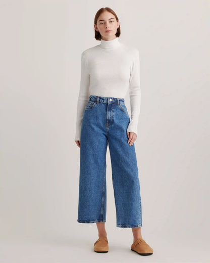 Organic Cotton Micro-Rib Turtleneck
