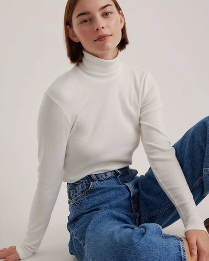 Organic Cotton Micro-Rib Turtleneck