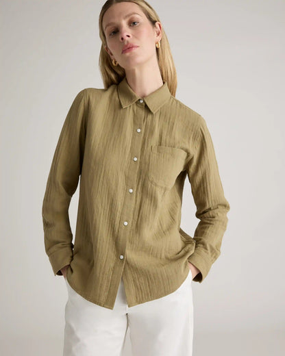 100% Organic Cotton Gauze Long Sleeve Shirt